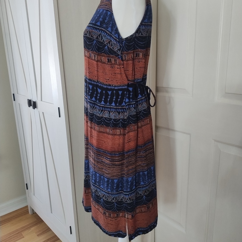 R&K Blue and Orange Sleeveless Sheath Dress Sz 10P